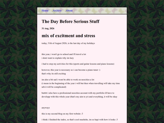 blog/posts/2026-08-31-The-Day-Before-Serious-Stuff screenshot
