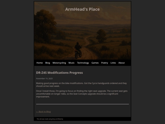 poetry/posts/motorcycling-update screenshot