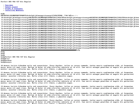 webfontkit-20230719-085836/perfect_dos_vga_437_win-demo screenshot