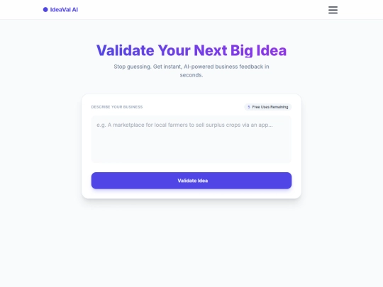 IdeaVal AI screenshot