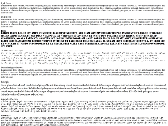 fonts screenshot