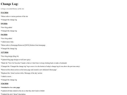 changelog/changelog screenshot