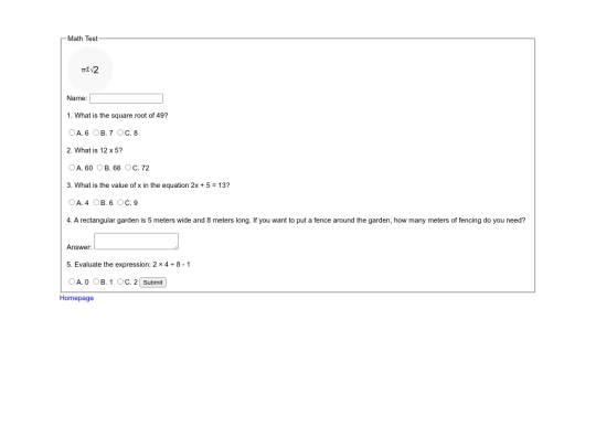 math screenshot