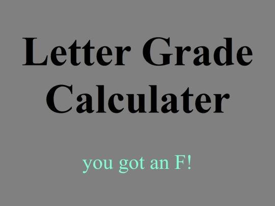 Javascript/gradeCalculater screenshot