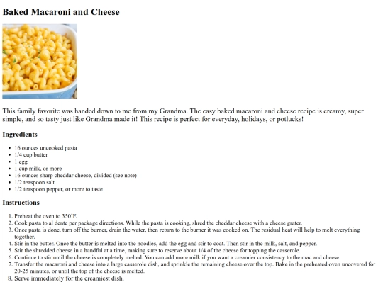 WED DESIGN/1HTML/recipe screenshot