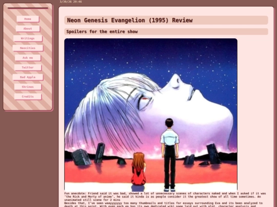 writings/Evangelion(review) screenshot