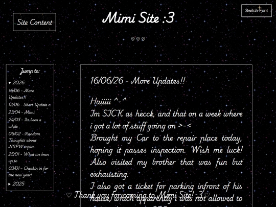 Blog screenshot