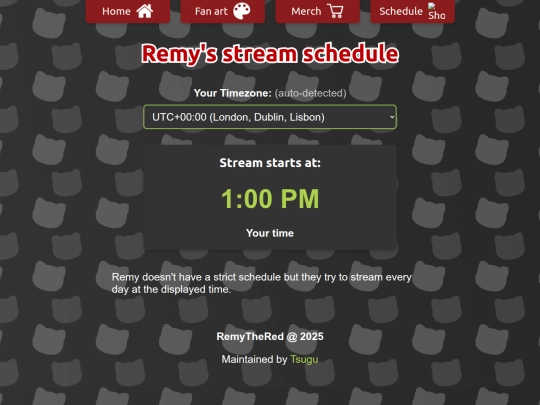schedule screenshot