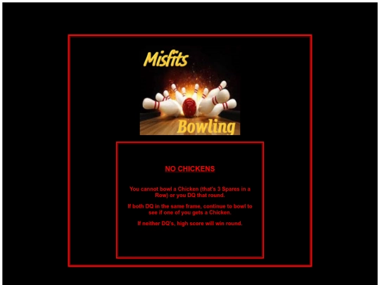 BOWLING RULES/NOCHICKENS screenshot