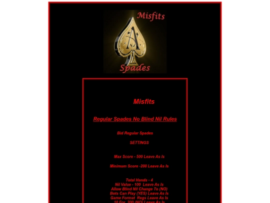 SPADE RULES/spadesrulesforbox screenshot