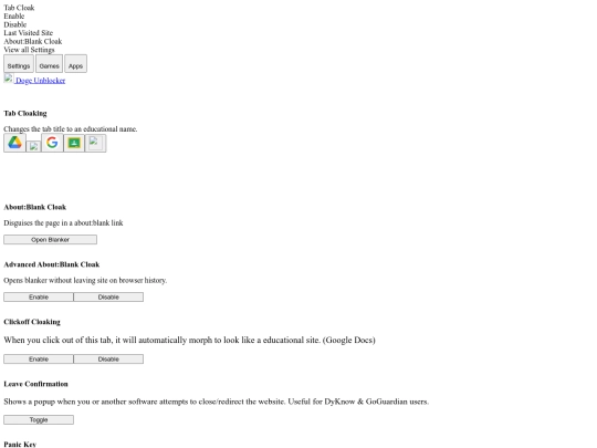 static/settings screenshot