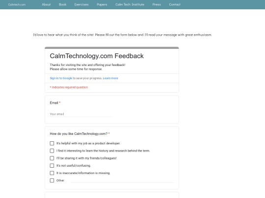 feedback screenshot