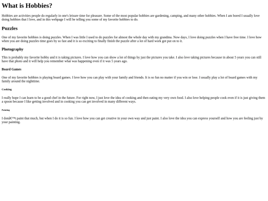 hobbieswebpage screenshot