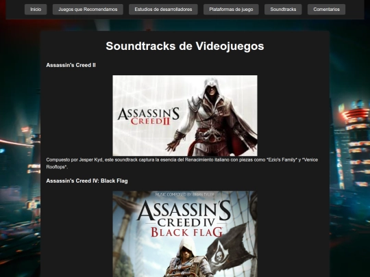 paginas/soundtrack screenshot