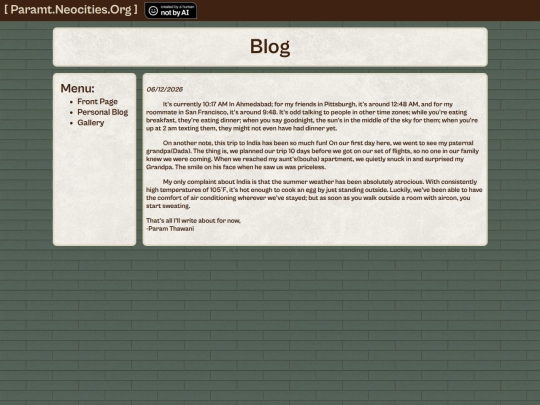 Blog screenshot