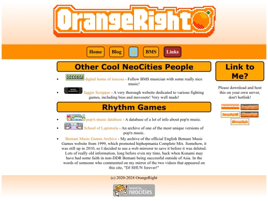 links screenshot