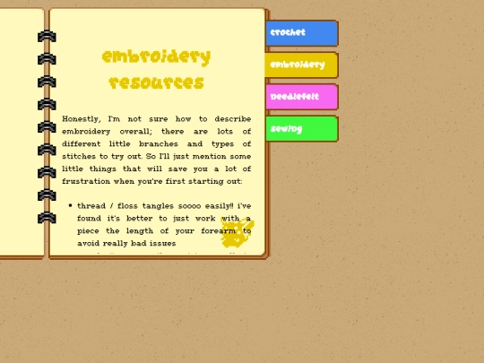 secrets/crafts/embroidery screenshot