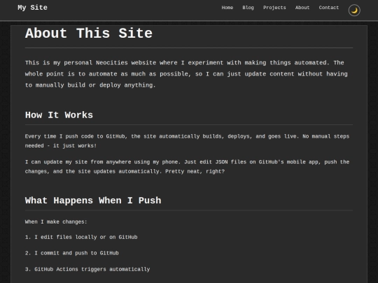 pages/about screenshot