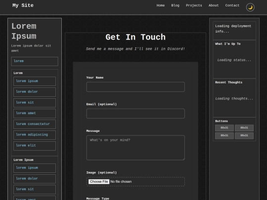 pages/contact screenshot