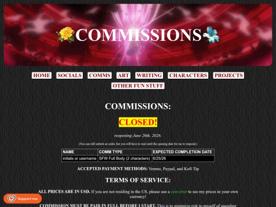 commissions screenshot