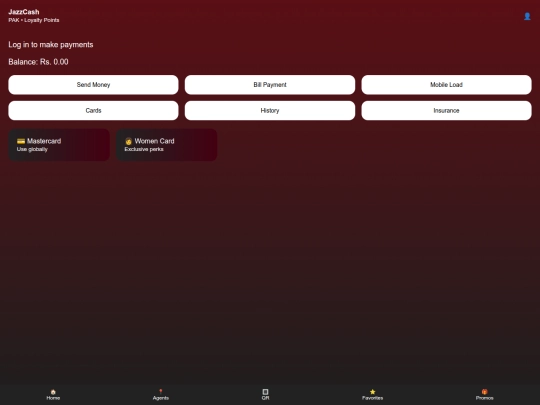 jazzcash_simulated_app screenshot