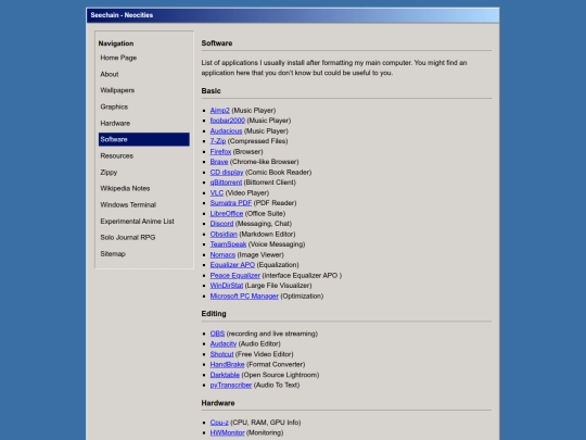 software-list screenshot