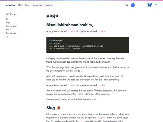 getzola/a-zola-page screenshot