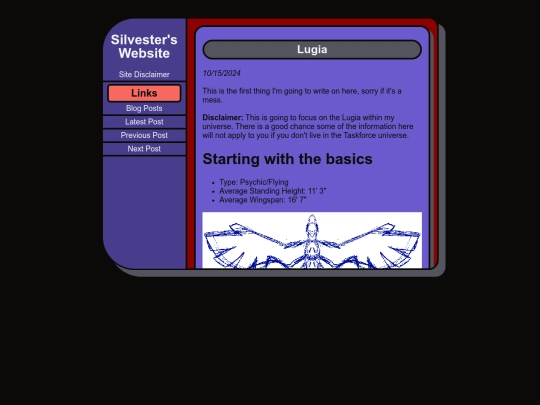 Silvesters-Website/Blog/Lugia screenshot