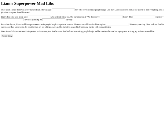 MadLibs screenshot