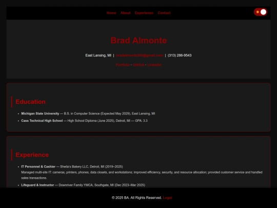 BA-Resume screenshot
