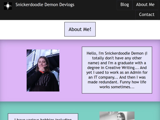pages/about-me screenshot