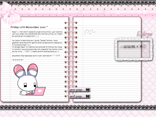 diary-blog screenshot