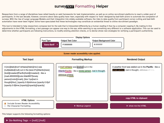 survey-text-formatting-helper screenshot