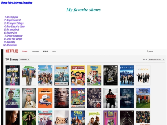 favorites screenshot