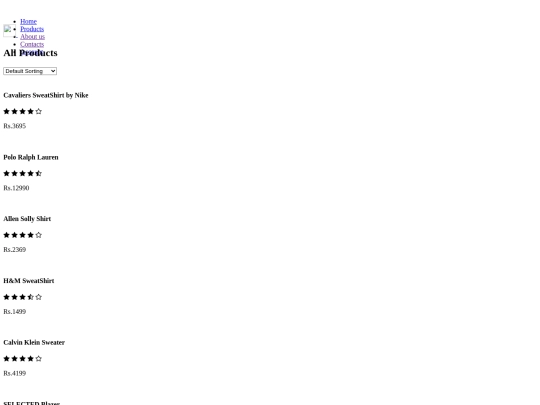 products screenshot