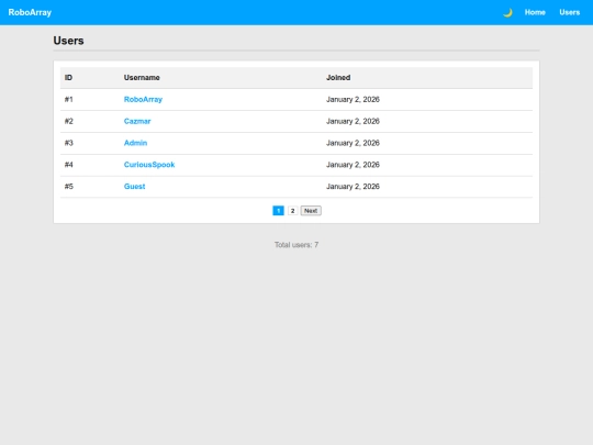 users screenshot