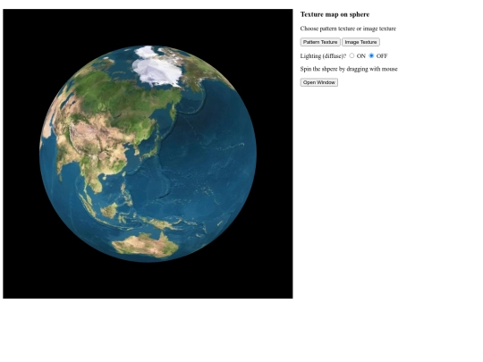 webgl/textureOnsphere screenshot