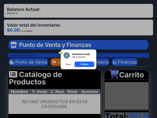 reporte de inventario screenshot
