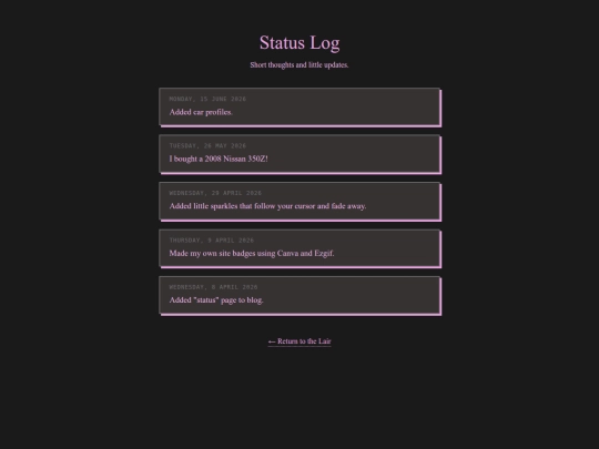 status screenshot