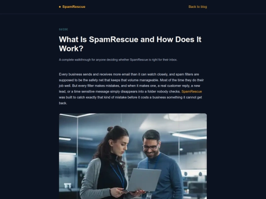 spamrescue-blog-post screenshot