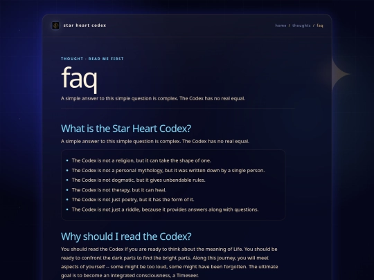 thoughts/faq screenshot