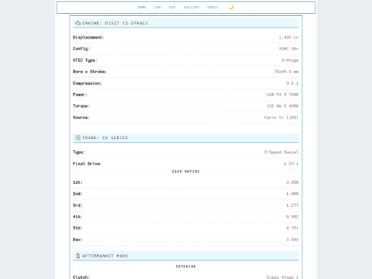 specs screenshot