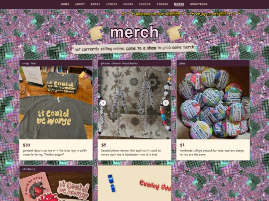pages/merch screenshot