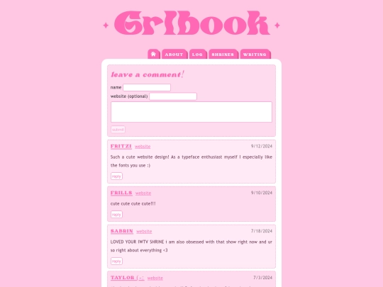 guestbook screenshot