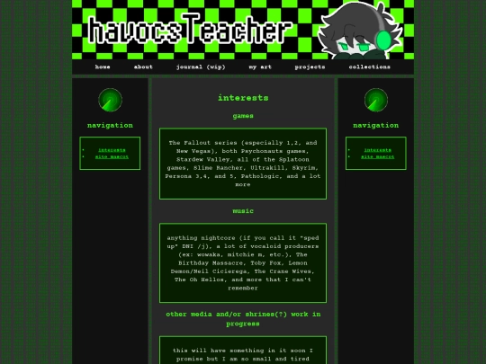 interests screenshot