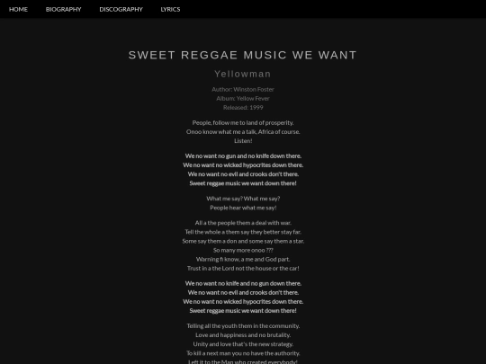Yellowman/SweetReggaeMusicWeWant screenshot