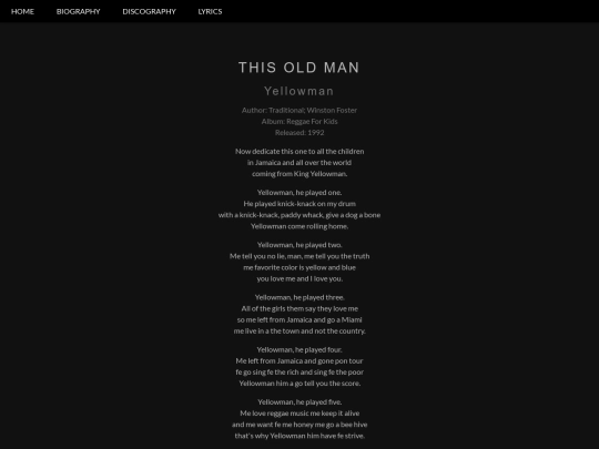 Yellowman/ThisOldMan screenshot