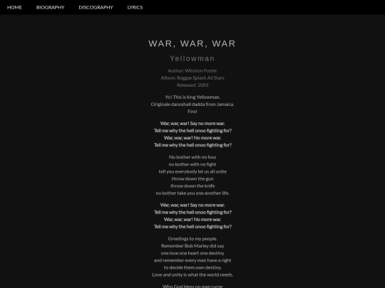 Yellowman/WarWarWar screenshot
