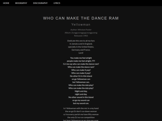 Yellowman/WhoCanMakeTheDanceRam screenshot