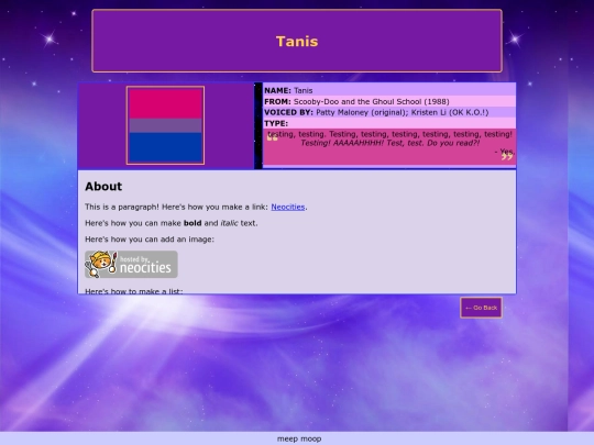 faves/blorbo/tanis screenshot